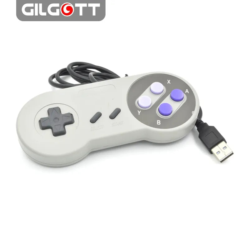 1pcs kablolu süper usb denetleyicisi gamepad joysticks klasik joypad nintendo snes oyunları için windows pc mac bilgisayar