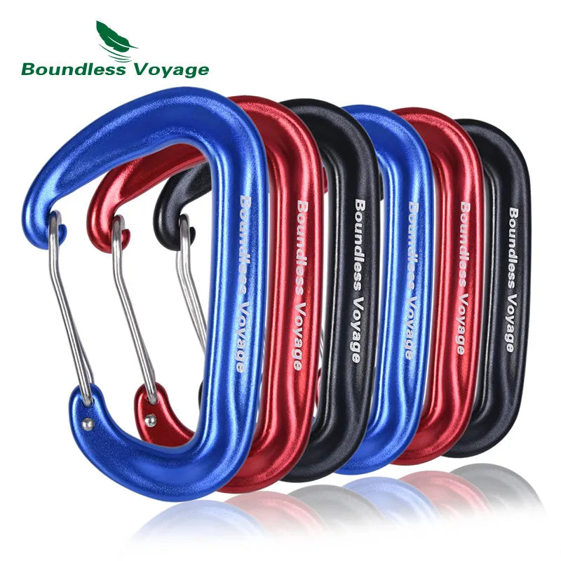 Grenzenlose Reise 12kn Klettern Carabiner Heavy Duty D-Typ-Clips Aluminiumlegierung Haken für Hängemattencamping