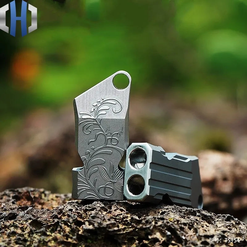 Titanium Alloy Survival Whistle Rescue Whistle Metal Treble Wild Outdoor Survival Equipment