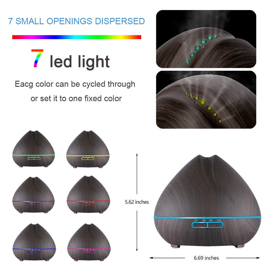 LED Işık ve Uzaktan Kumanda Hava Aroma Ultrasonik Nemlendirici - Kıbrıs