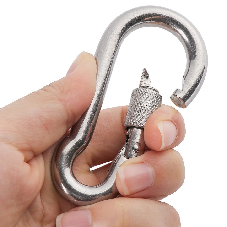 304 Stainless Steel Lock Ring Carabiner Snap Hook for Outdoor Climbing