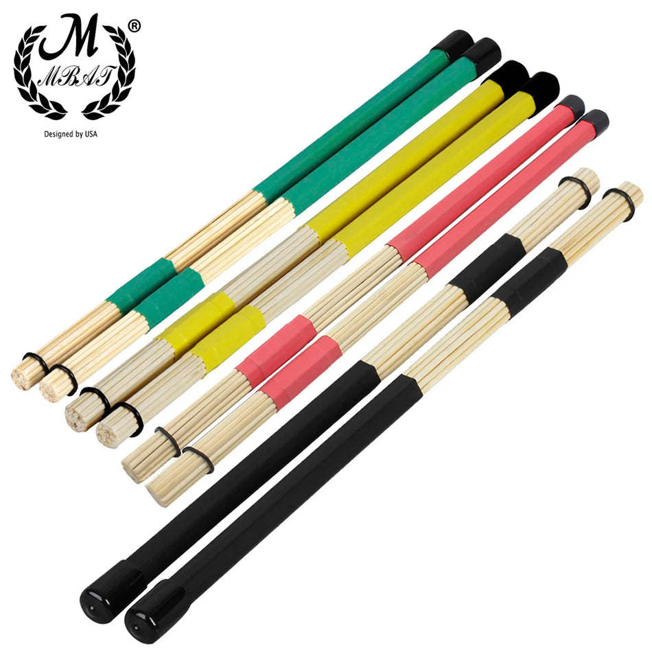 M MBAT 1 Pair 40CM Bamboo Jazz Drum Brushes