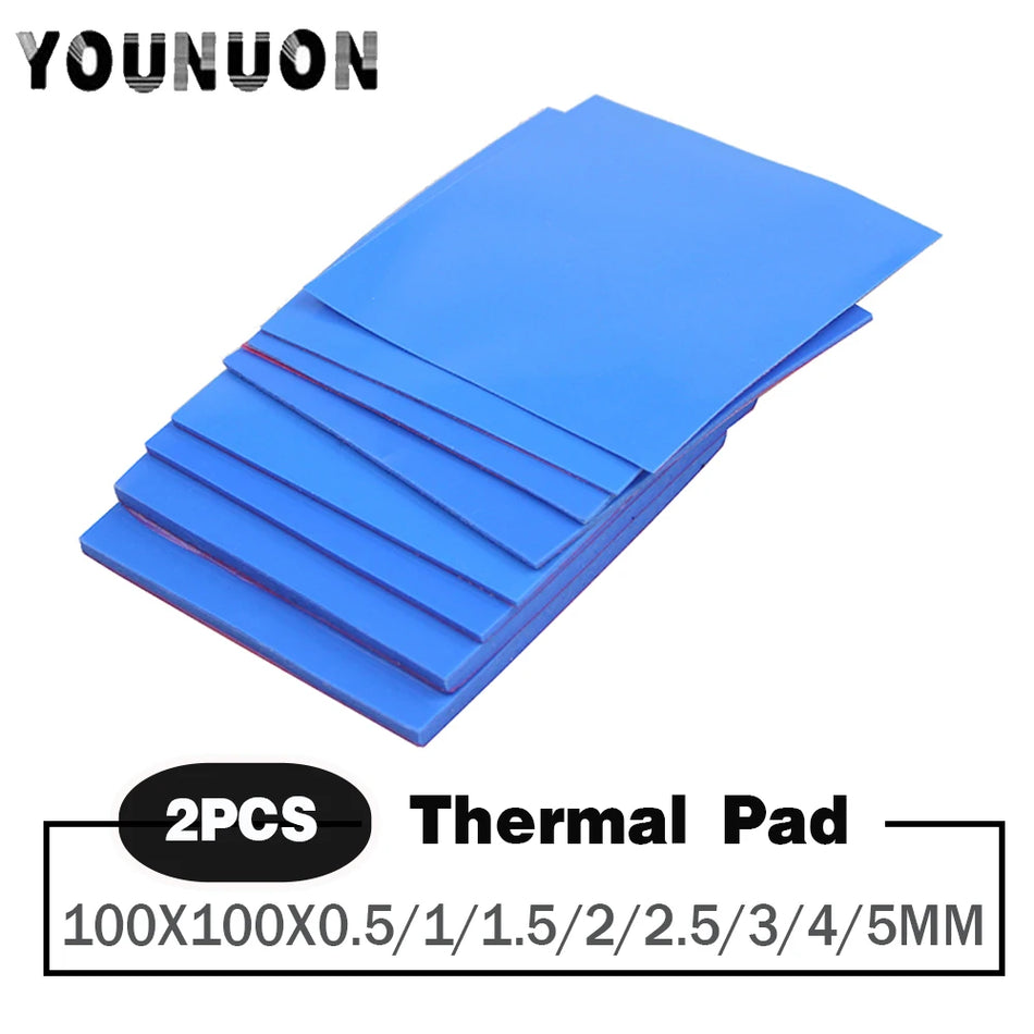 Younuon Termal Pad 100x100mm - GPU/CPU soğutma için yüksek iletkenlik silikon (0,5 mm ila 5mm kalınlık)