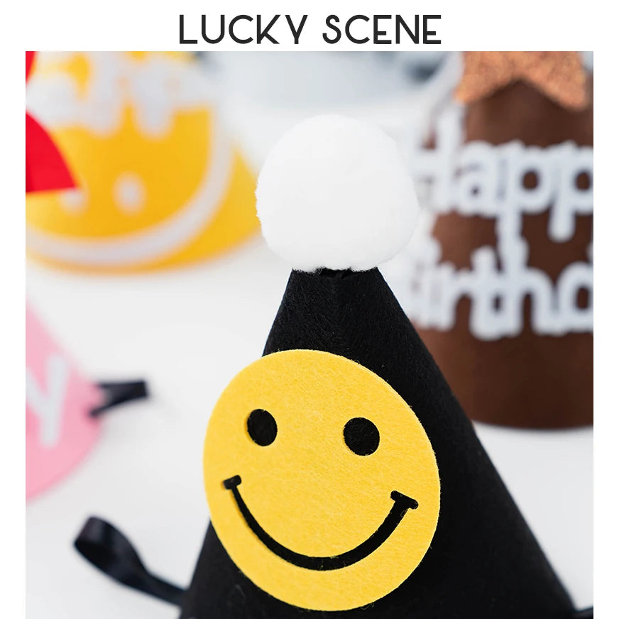 🔵 Smiley Face Baby Kids Birthday Party Hat - Cyprus