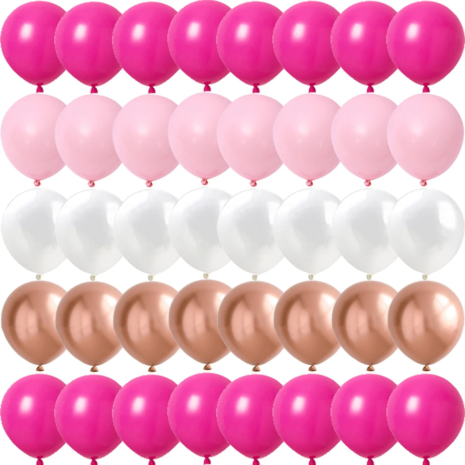 Rose Pink Metal Latex Confetti Balloons Wedding Party Decorations - Cyprus