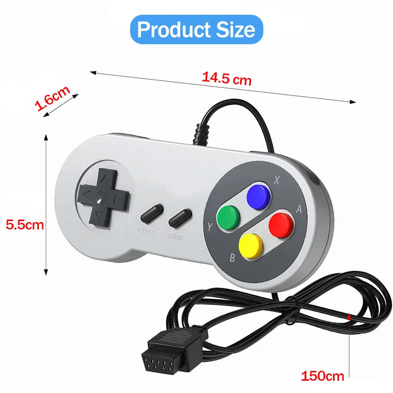 Tsingo Retro Classic 9pin Kablolu Denetleyici Fiş ve Oynayın TV Video Oyun Konsolu Nintendo NES Oyun Denetleyicisi 150cm Gamepad