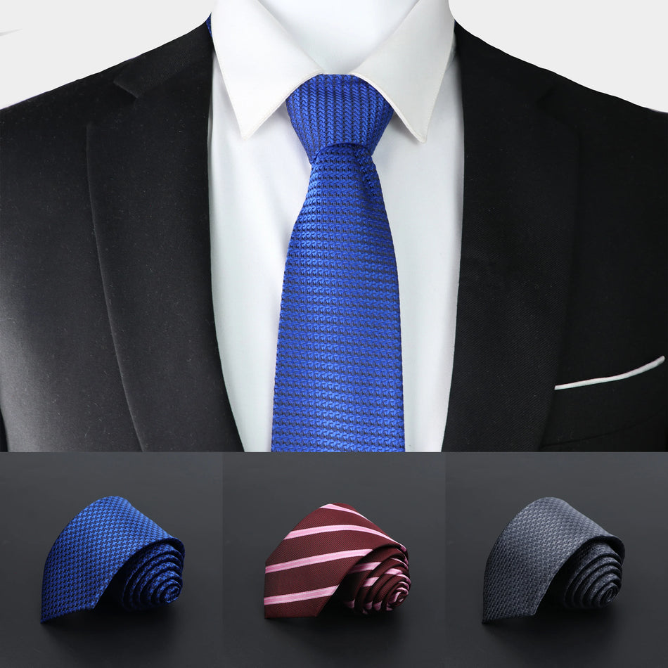 Elegant Solid Colour Jacquard Necktie for Men - Cyprus