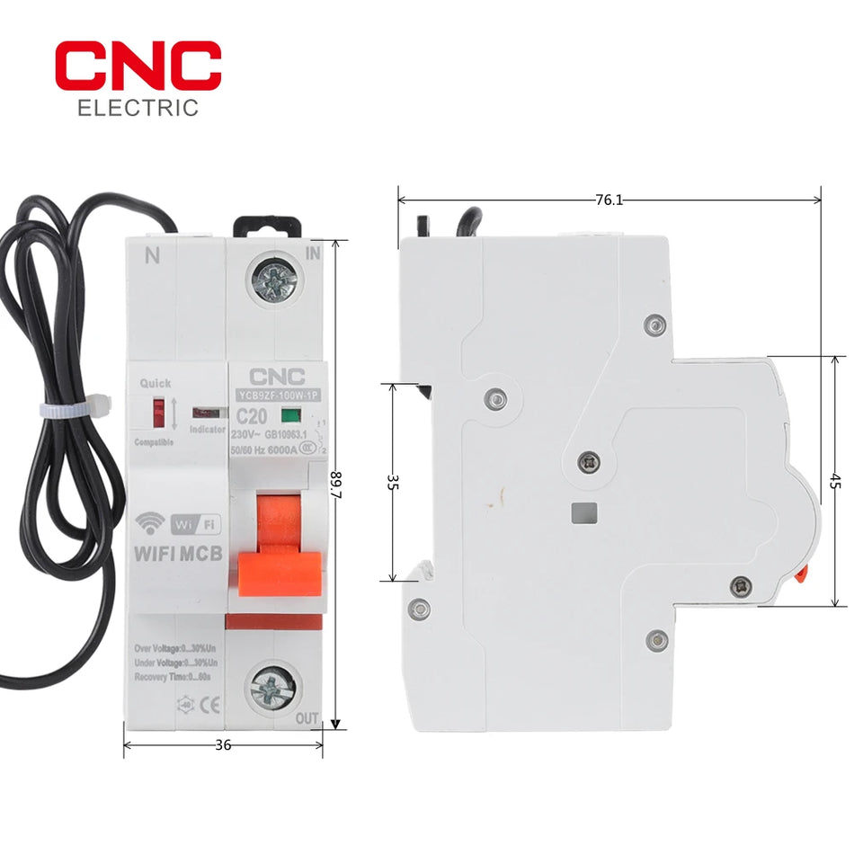 CNC Smart WiFi Devre Kesici Zamanlayıcı Switch MCB