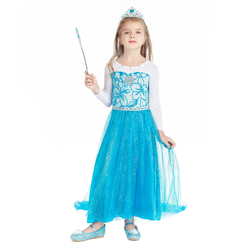 2024 neues Elsa -Kleid für Mädchen - Halloween & Fancy Party Kostüm - Zypern