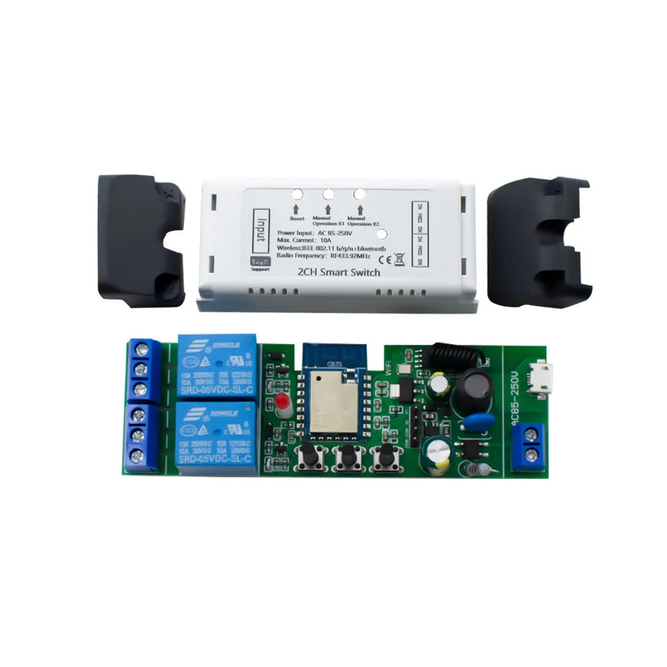 WiFi Smart Switch 12V 24V 110V 220V 85-250V 2Ch Relaismodul RF 433 Fernbedienung Arbeit mit Alexa Google Home Tuya SmartLife