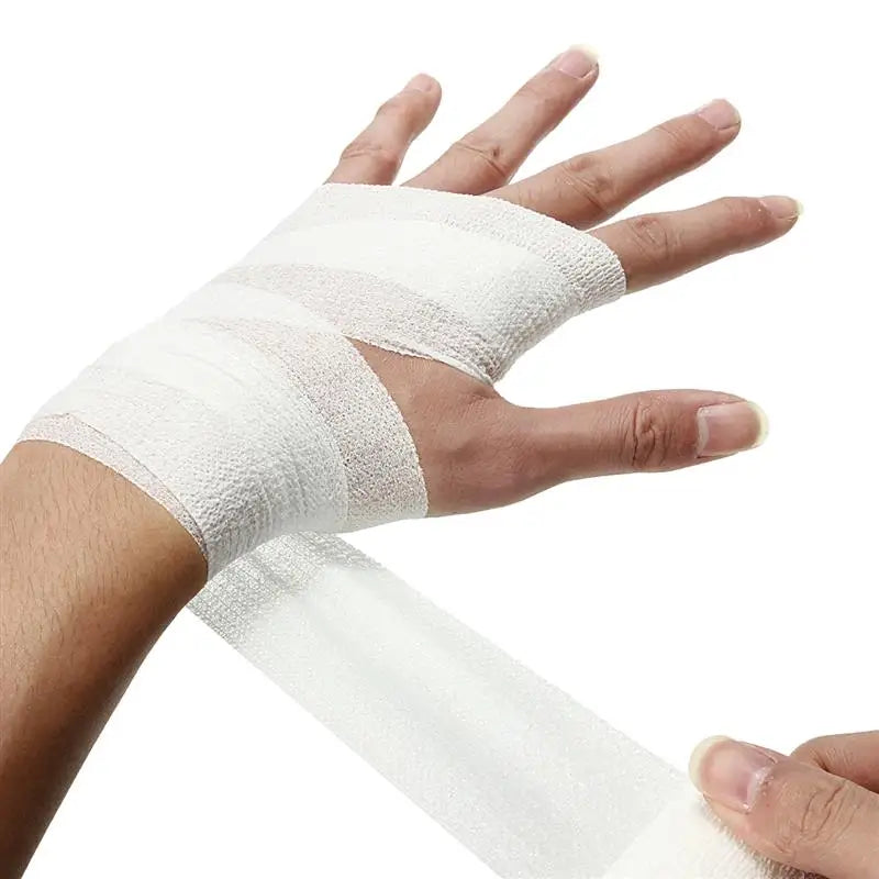 🔵 İlk yardım, spor ve hayatta kalma için kendi kendine yapışkan elastik bandaj 🏥