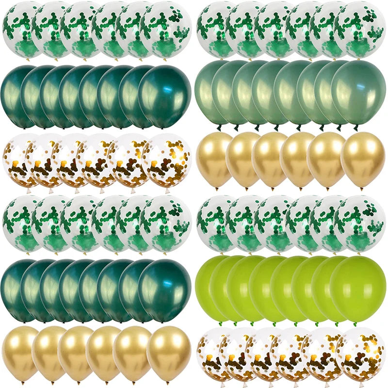 20pcs Green Chrome Metallic Confetti Balloons Jungle Safari Animal Party Decorations - Cyprus