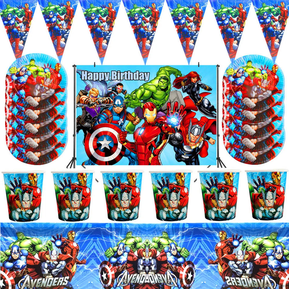 🔵 Avengers Süper Kahraman Partisi Malzemeleri Seti - Kıbrıs