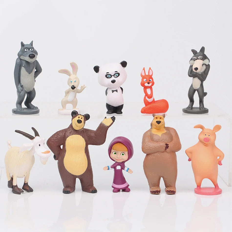 🔵 Masha ve Bear Action figürü anime modeli çizgi film oyuncakları - Kıbrıs