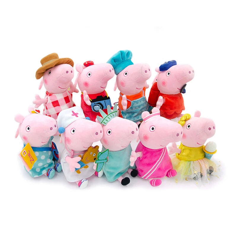 🔵 19 cm Peppa Pig Professional Attire Plush Anime Figure - Educational & Cuddly Toy for Children - Cyprus