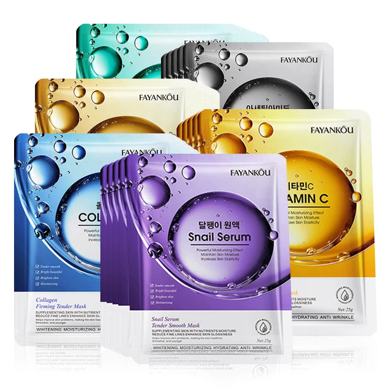 Vitamin -C -Niacinamid -Retinol -Gesichtsmaske Set - 10 hydratisierende koreanische Masken - Zypern