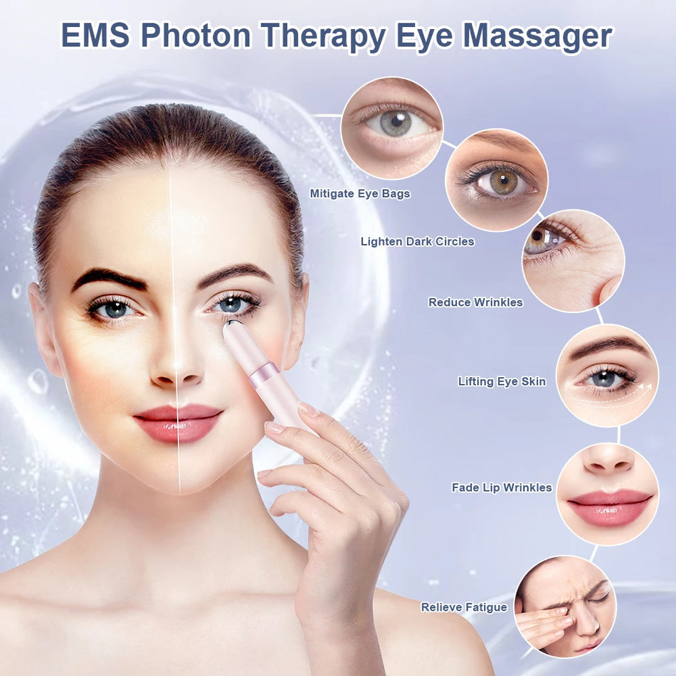 Anlan Electric EMS Mess Massager Eye Skincare Skincare Antiage Maringle Skin Care Vibration 45 ℃ Горячий массаж расслабляйте глаза фоторапия фоторапия