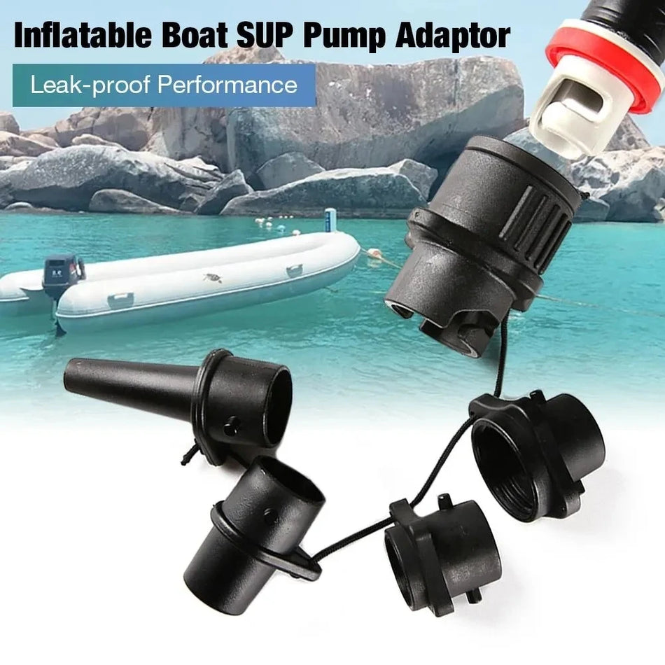 Inflatable Pump Boat Air Valve Adapter Universal SUP Board Inflator Converter With 4 Nozzles For Surfing Pump Mattress Airbed