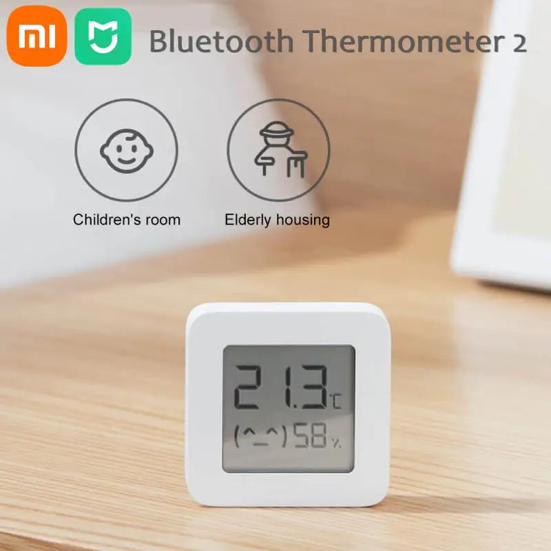 Xiaomi Mijia Bluetooth Θερμόμετρο 2 Ασύρματο Smart LED Ψηφιακό υγρό Θερμέτη θερμομέτρου Εργασία αισθητήρα με εφαρμογή Mijia