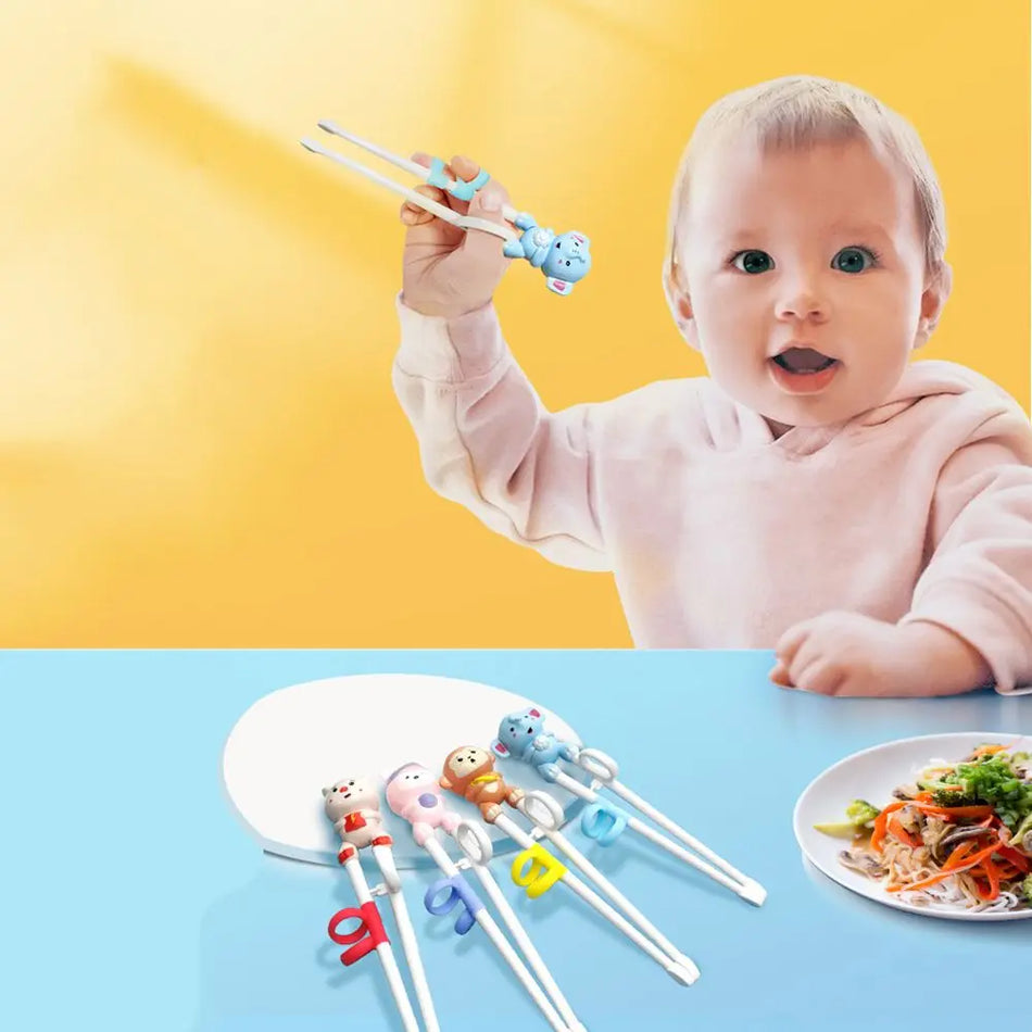 Baby Learning Training Chopsticks Cartoon Animal Beginner Chopstick Tableware Kids Eating Training Helper