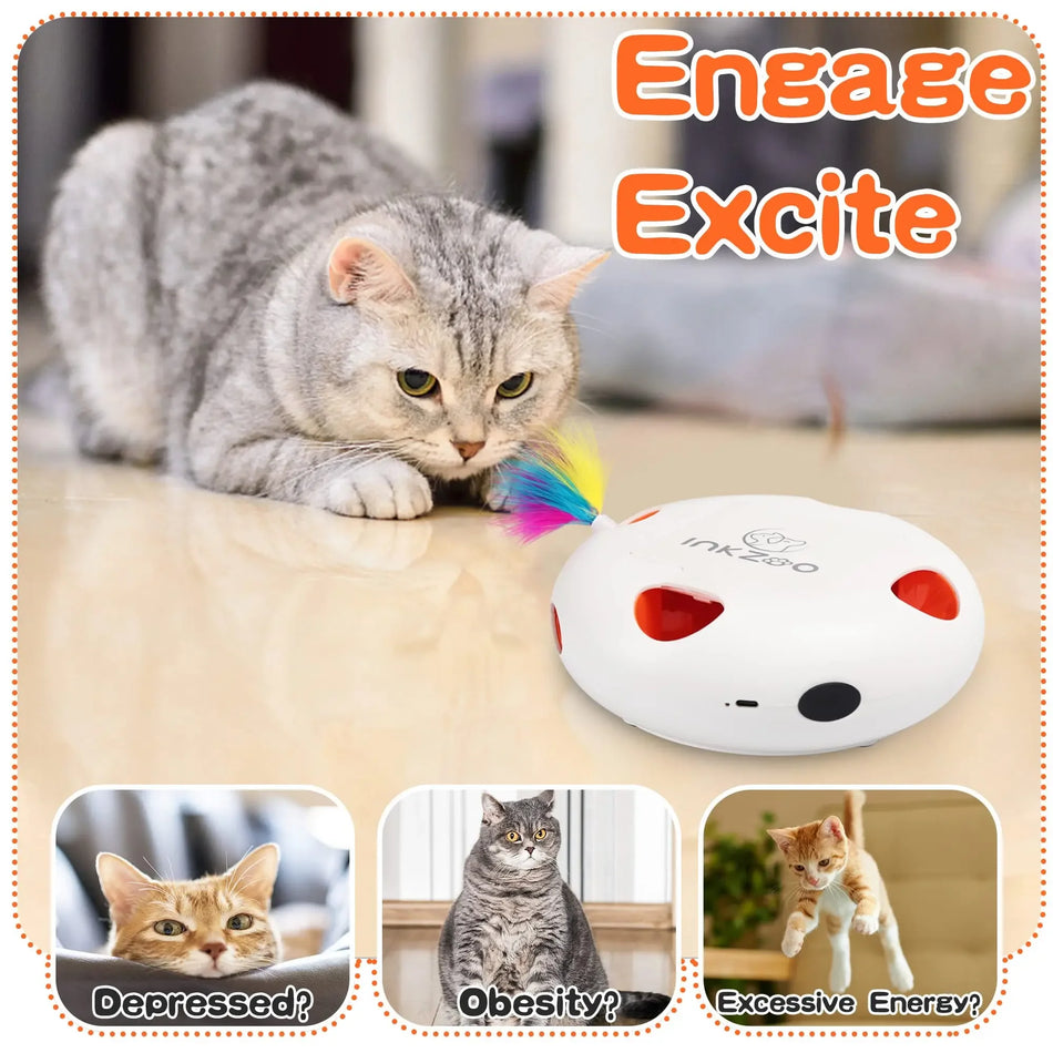 Perkeo Cat Toys, interaktive Katzenspielzeug für Innenkatzen, Smart Interactive Kitten Toy, automatische 7 Löcher Mäuse Whack-a-Mole