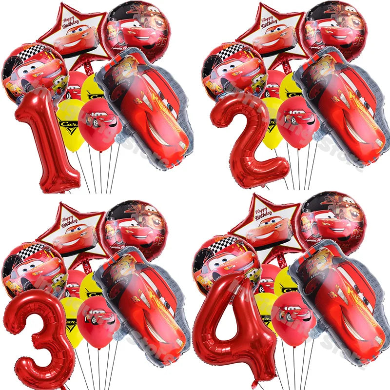 🔵 Disney Cars Lightning McQueen 32" Number Balloon Set - Cyprus