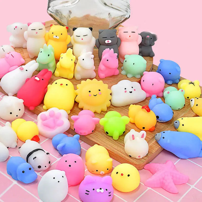 🔵 50-5PCS Kawaii Squishies Mochi Anima Squishy Toys For Kids Antistress Ball Squeeze Party Favors Stress Relief Toys For Birthday