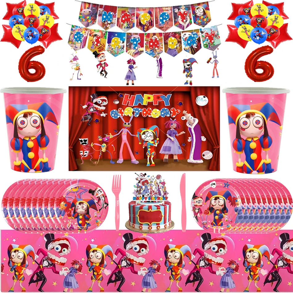 Amazing Digital Circus Party Tableware & Decorations - Cyprus