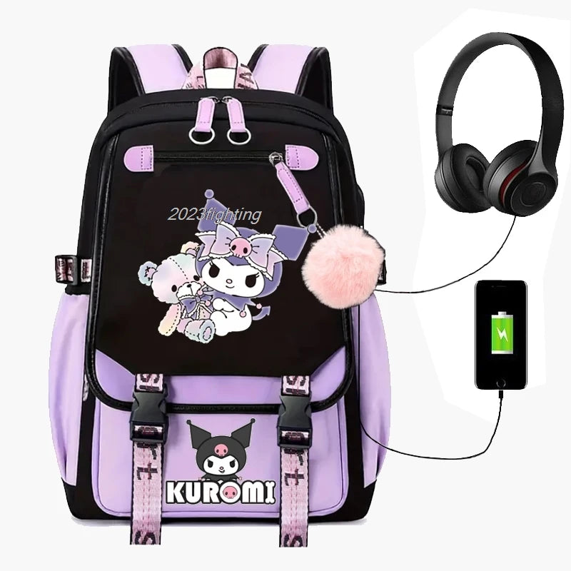 Kuromi Melody Cartoon Backpack - Unisex School Bag - Cyprus