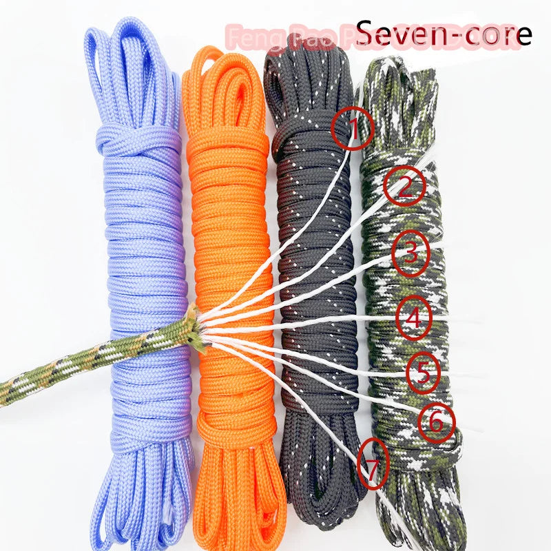 KOTUDENAVY Parachute Cord Lanyard: 5m Dia. 4mm 7 Stand Cores - Outdoor Survival Equipment