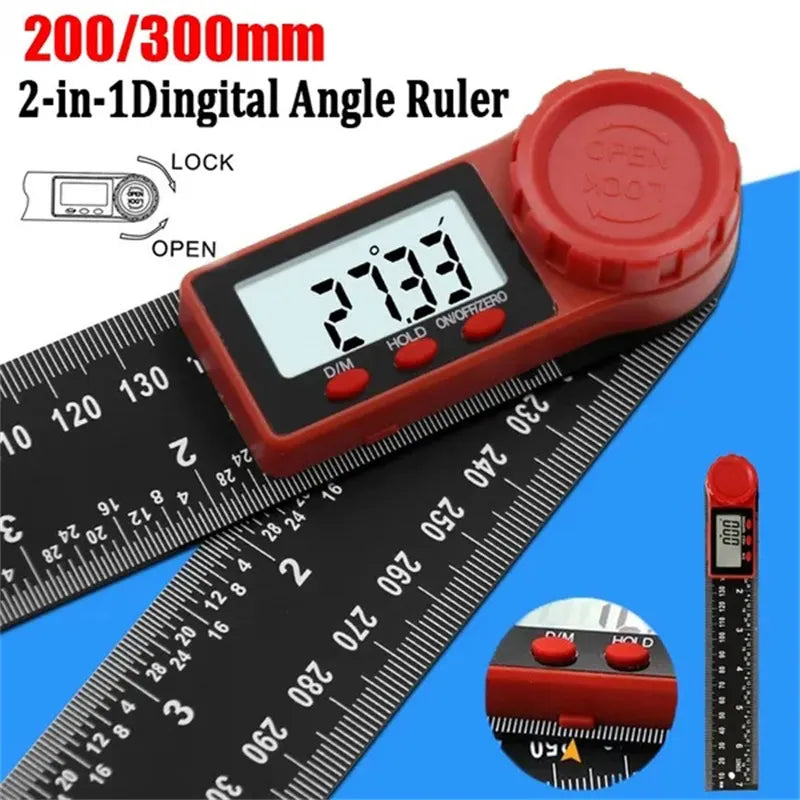 2-in-1 Digital Angle Meter Inclinometer Digital Angle Ruler Electronic Goniometer Protractor Angle finder Measuring Tool