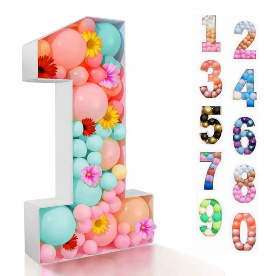 Giant Birthday Figure Balloon Filling Box 1st-50th Birthday Number Frame - Cyprus