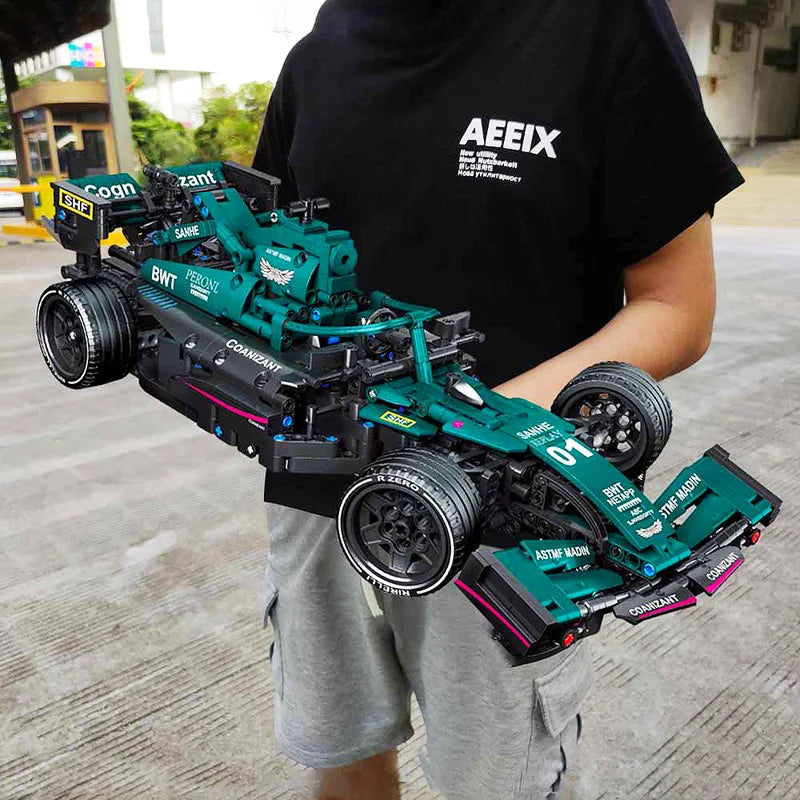 Yüksek teknoloji ürünü yapı taşları F1 Formula 1 Uzaktan Kumanda Süper Yarış Araba Moc Tuğlaları RC Teknik Model Oyuncak Yaratıcı Uzman 1089 PCS