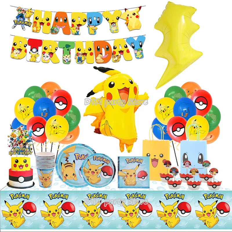 🔵 Pokemon Pikachu Birthday Party Decoration Balloon Set - Cyprus