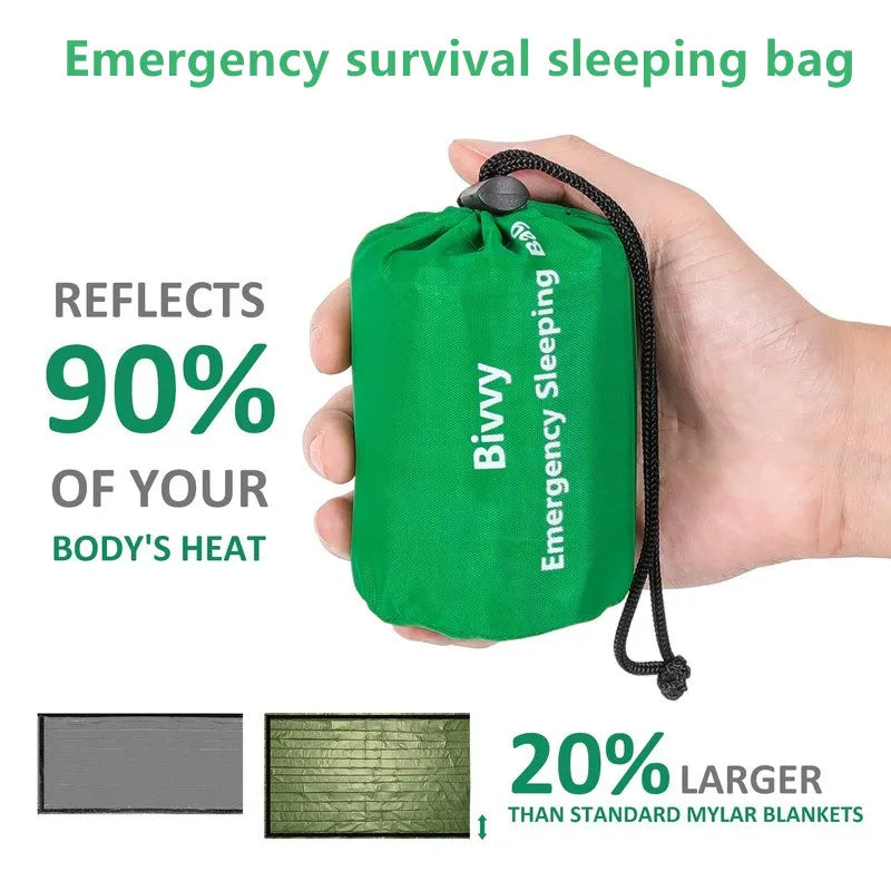 Emergency Thermal Sleeping Bag - Waterproof Lightweight Bivy Sack