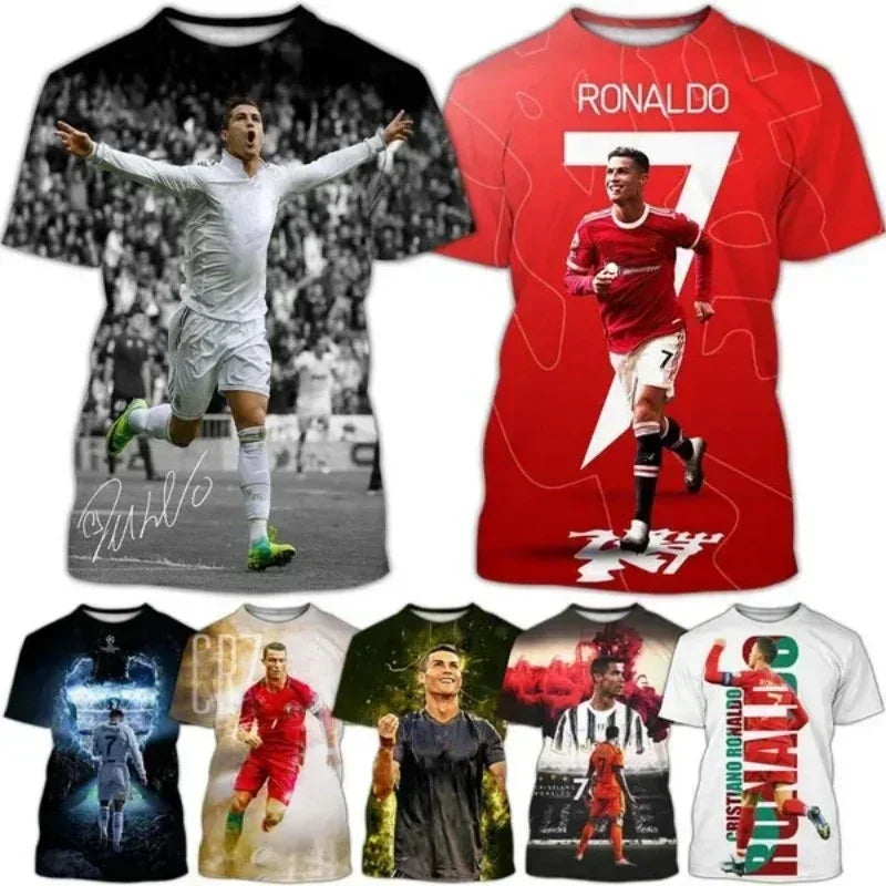 Cristiano Ronaldo 3D Gedrucktes übergroßes T -Shirt - Zypern