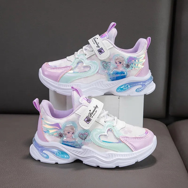 Disney Princess Elsa Frozen Heart Breathable Sneakers for Girls