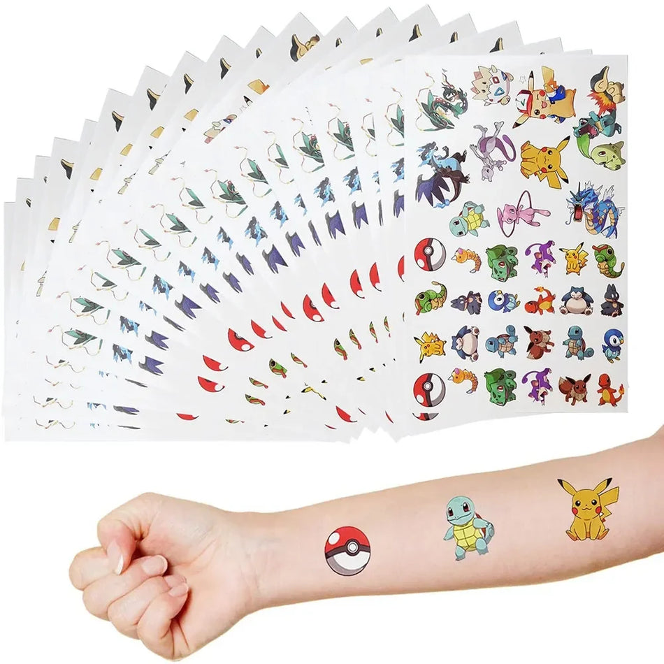 🔵 Pokemon Cartoon Theme Tattoo Stickers Kids Party Decorations - Cyprus