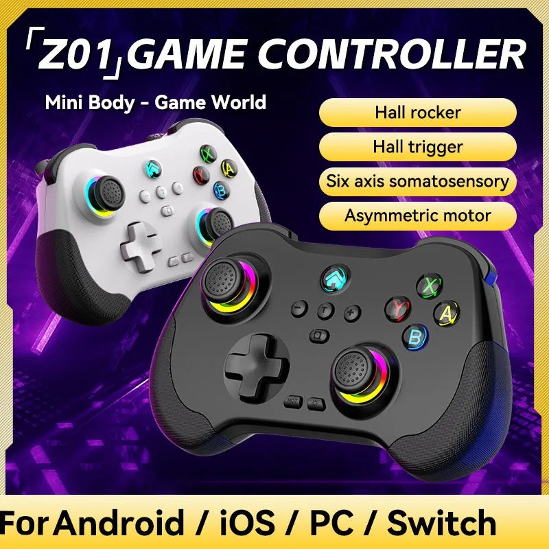 Z01 Kablosuz Denetleyici Joystick Çift Titreşim Oyunu Denetleyicisi Nintendo Switch PS4 için Uyan 6 Eksenli Hareket Sensörü Joystick