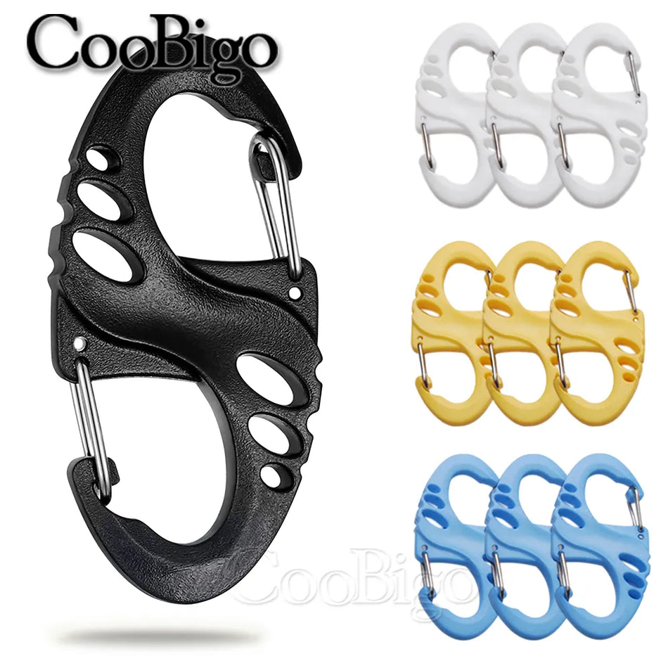 10pc Plastic Snap Hook Spring Buckle Carabiner Clips - Outdoor DIY Accessories - Cyprus