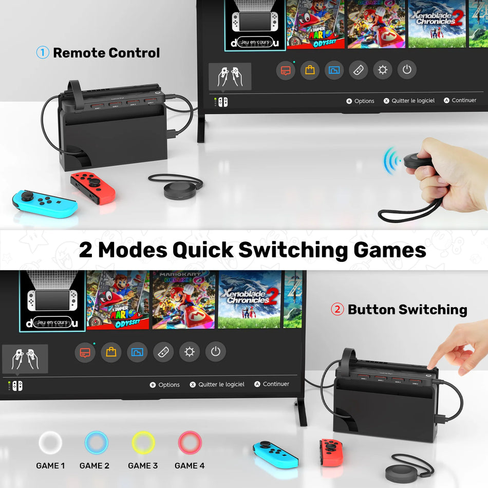 Unitek NS Nintendo Switch için Uzaktan Kontrollü Oyun Değiştirici OLED Oyun Kartı Okuyucu Hızlı Tek Anahtar Anahtarlama NS Aksesuarları