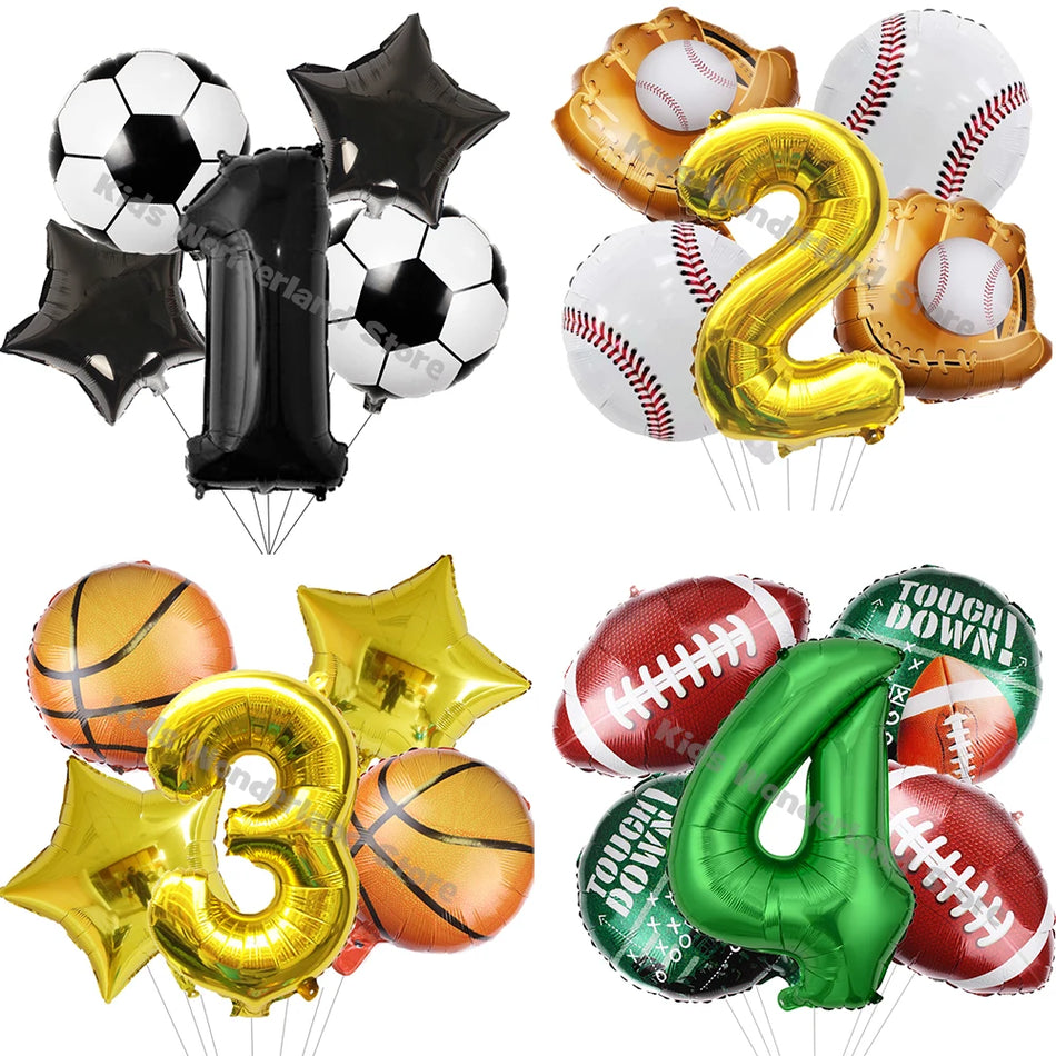 Sports Number Balloon Set for Boys Baby Shower Birthday Party Decor - Cyprus