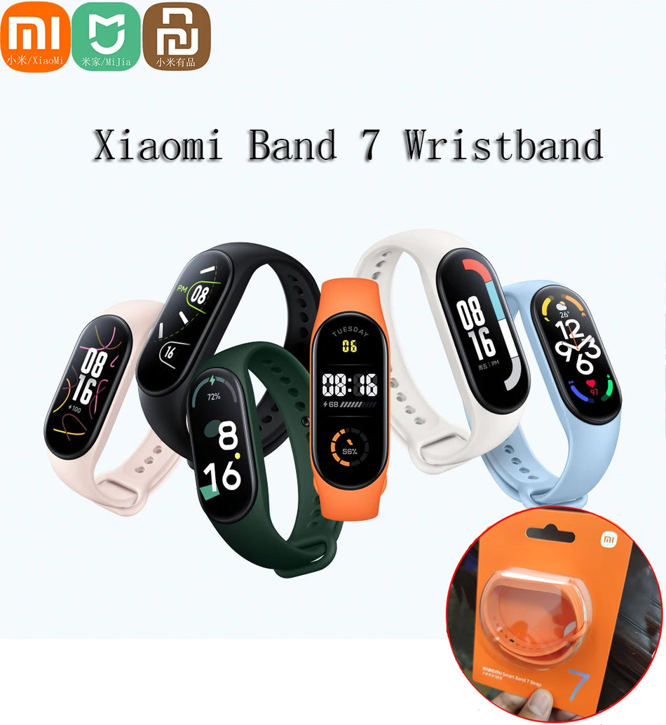 سوار Xiaomi Mijia الذكي الأصلي، حزام معصم 7، سوار سيليكون قابل للاستبدال لـ Xiaomi Mi Smart Band 7