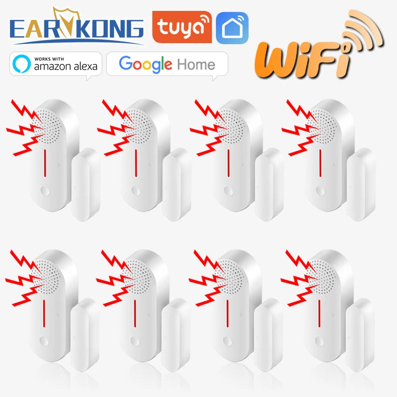 Tuya Smart Wifi Kapı Sensörü Kapısı Açık / Kapalı Dedektörler WiFi Ev Alarm Alexa Google Home Tuya Uygulaması ile Uyumlu