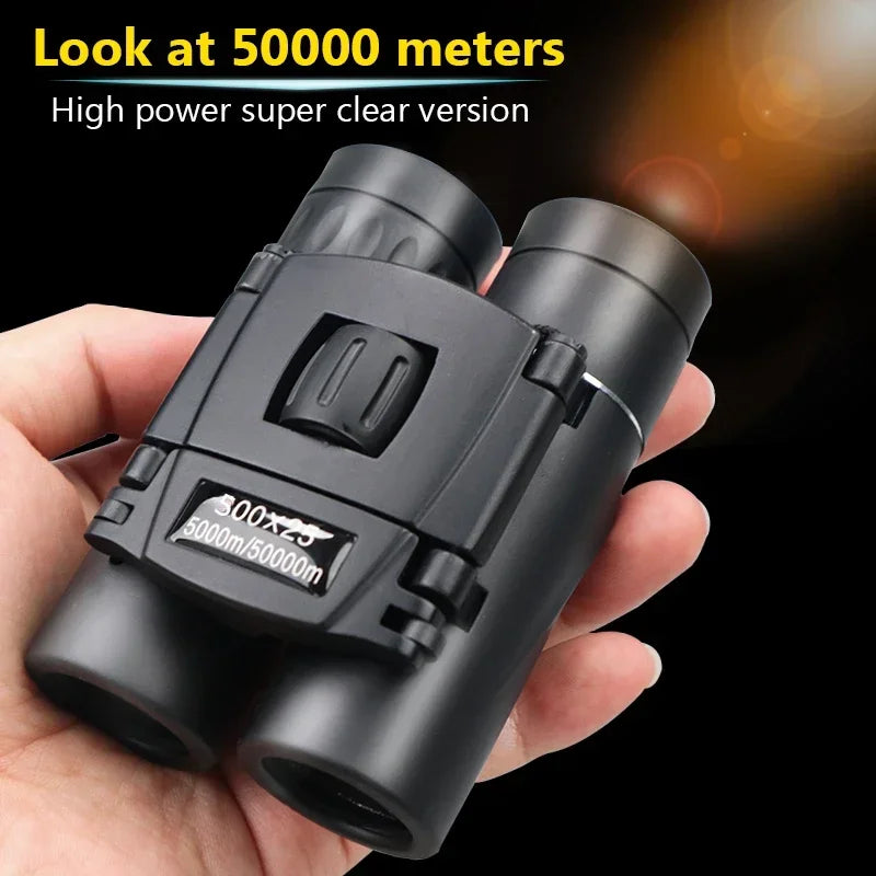 Мини -портативное Zoom HD Telecope Binoculars мощные 500x25 Складывание длиннотажного низкого ночного видения.