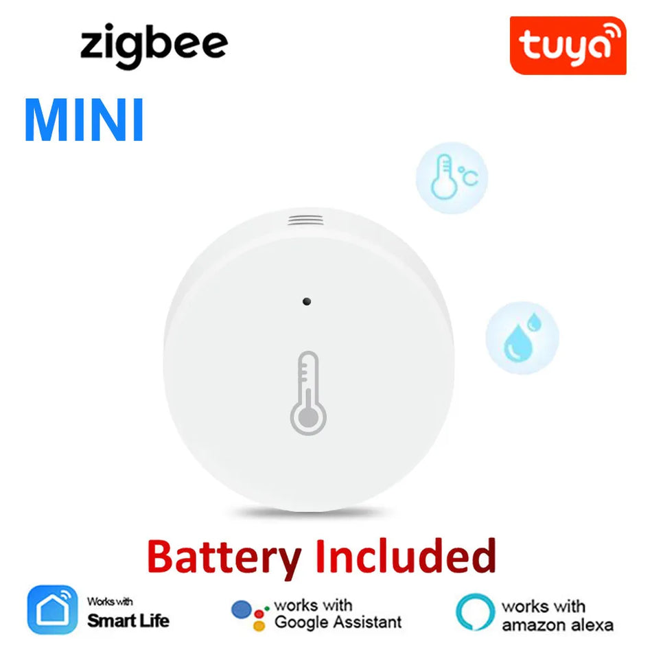 Tuya Zigbee 3.0 مستشعر درجة الحرارة والرطوبة جهاز مراقبة عن بعد بواسطة Smart Life APP يعمل بالبطارية يعمل مع Alexa Google Home