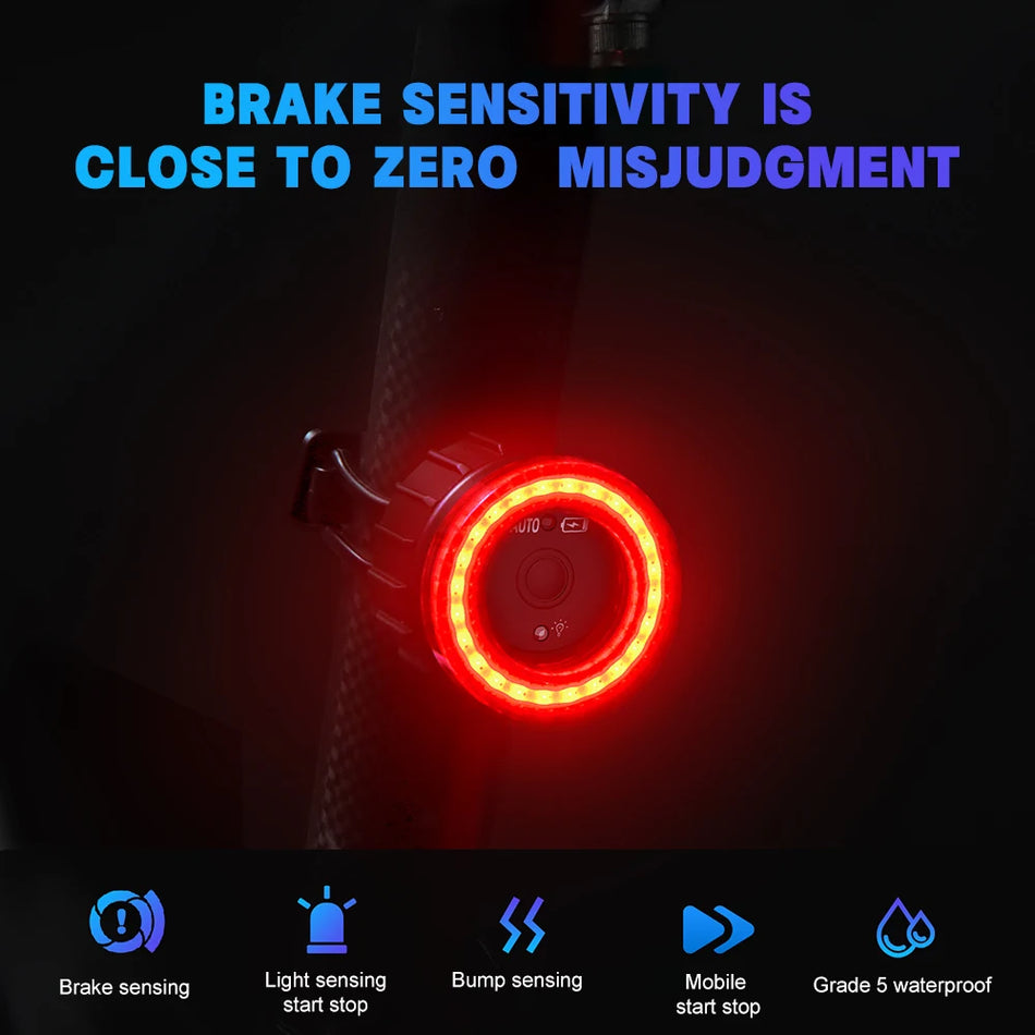 X-Tiger Brake Sensing πίσω φώτα Ultra Bright Bike Brake Light Smart Auto On/Off Safety Warning Bicycle Tailling