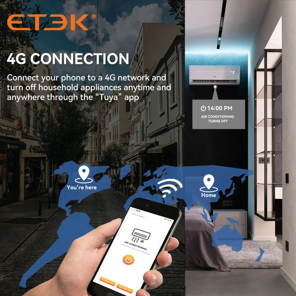 Etek Tuya Smart WiFi Circuit Breaker MCB mit Fernbedienung und Kurzschlussschutz