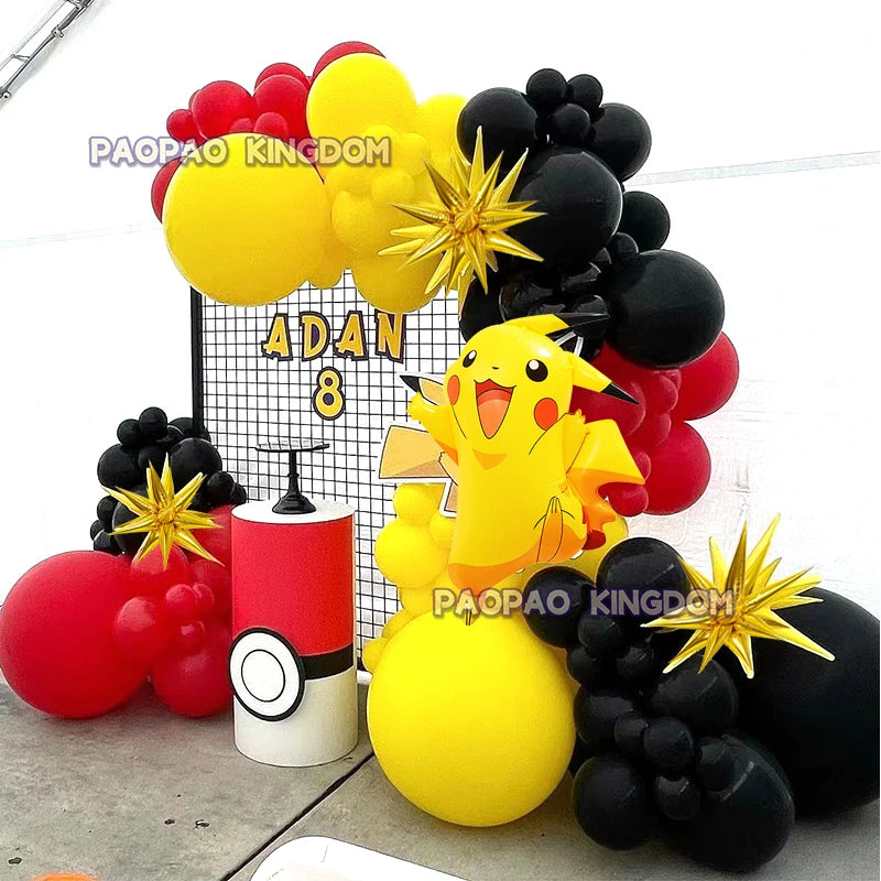 Pikachu Balloon Garland Arch Kit pour les fêtes sur le thème des Pokémon