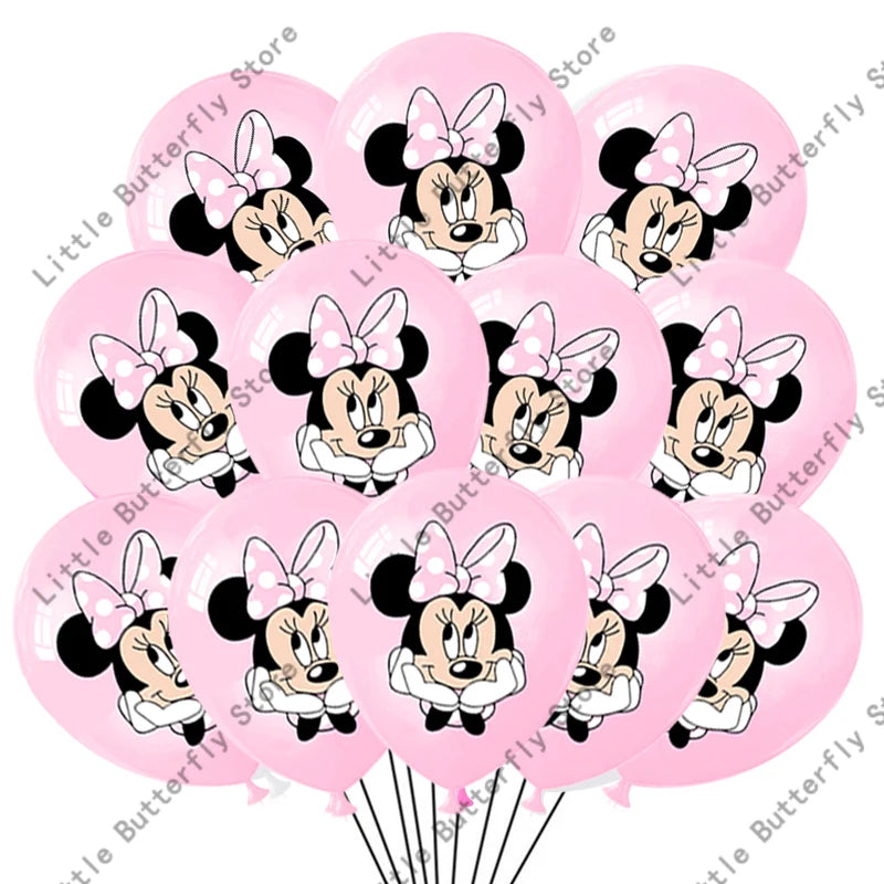 🔵 Disney 10/20/30pcs 12 inç Pembe Minnie Mouse Lateks Balon Parti Malzemeleri - Kıbrıs